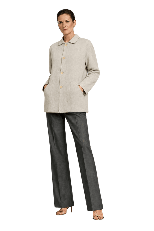 1990s Beige Linen Jacket - Model