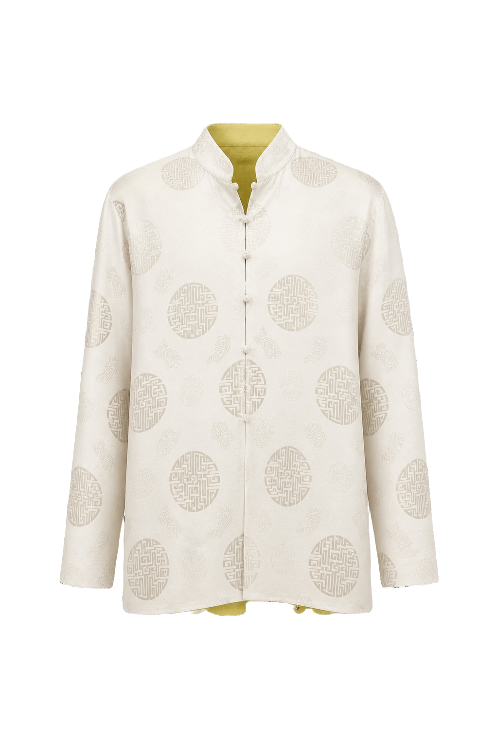 1980s Cream Silk Shirt - Front View