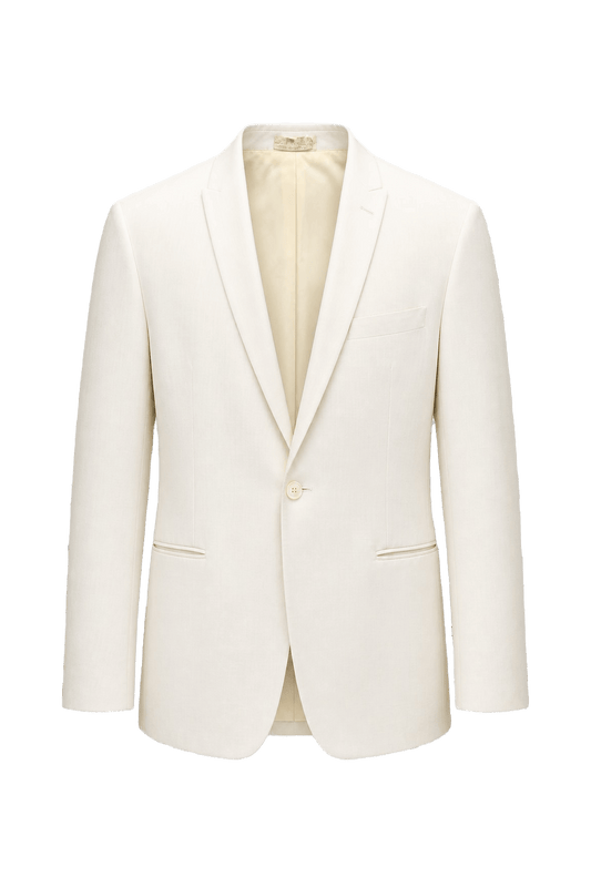 1950s Ivory Cotton Blend Blazer - Front View