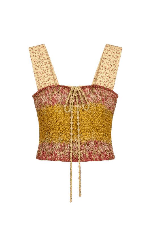 1980s Yellow Cotton Vest - Front View