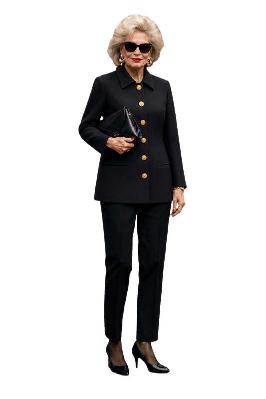 1980s Navy Blue Wool Jacket - Model