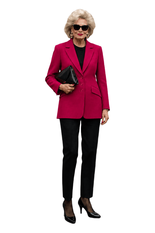 1980s Fuchsia Wool Blazer - Model