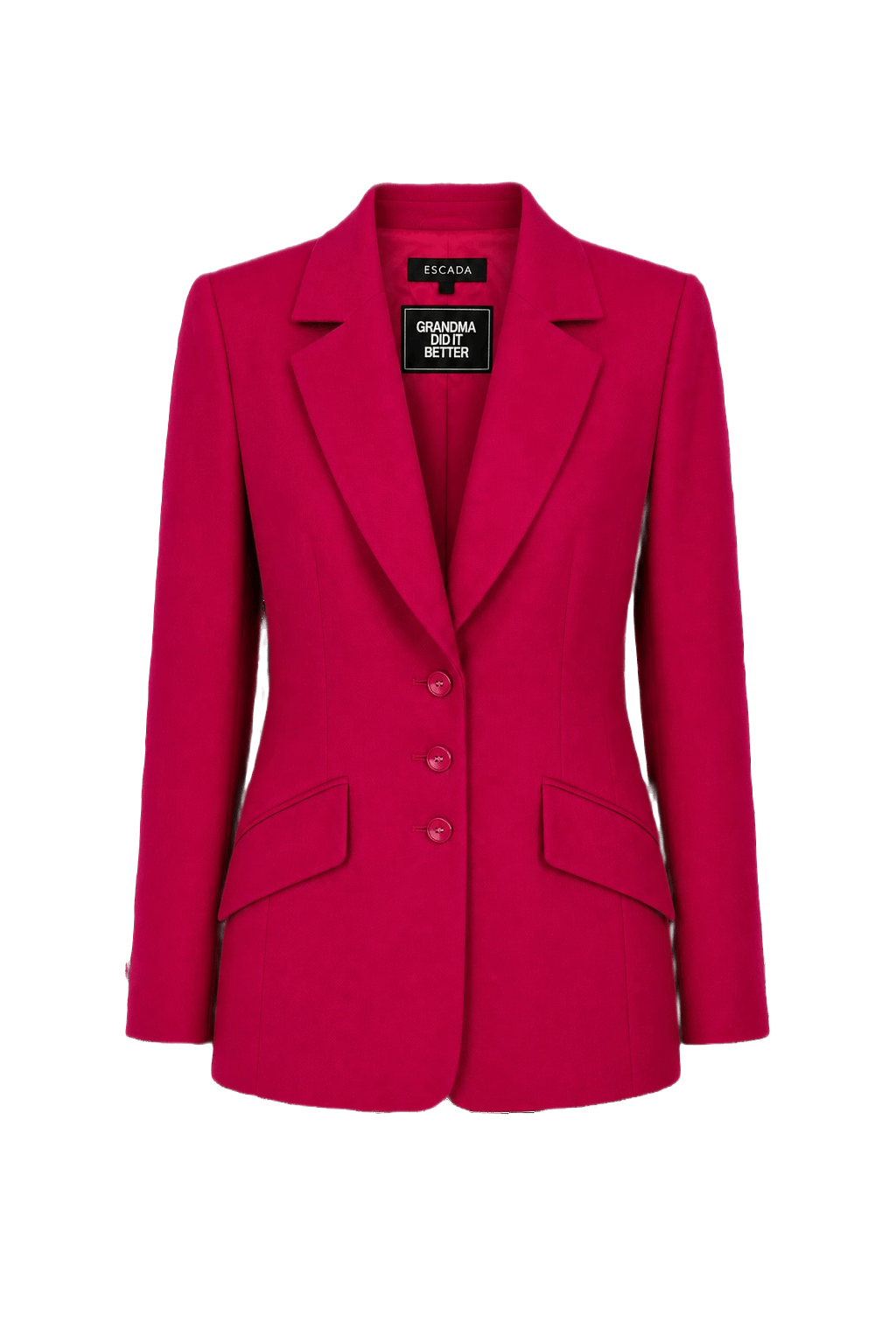 1980s Fuchsia Wool Blazer - Front View