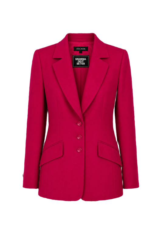 1980s Fuchsia Wool Blazer - Front View