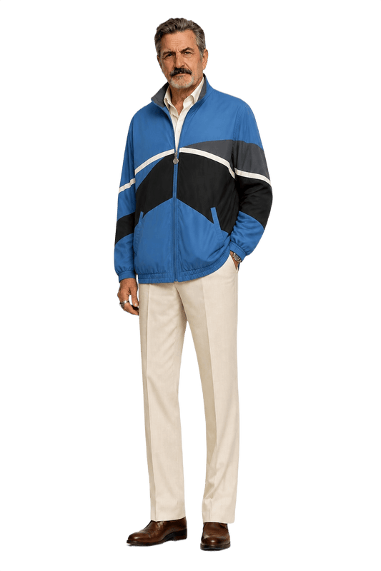 1980s Blue Nylon Windbreaker - Model