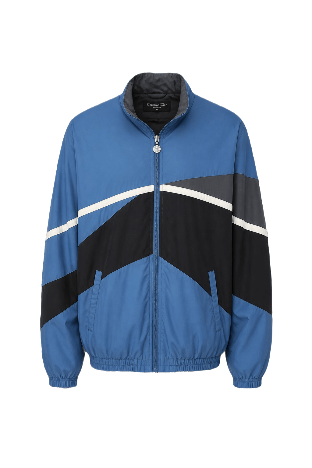 1980s Blue Nylon Windbreaker - Front View