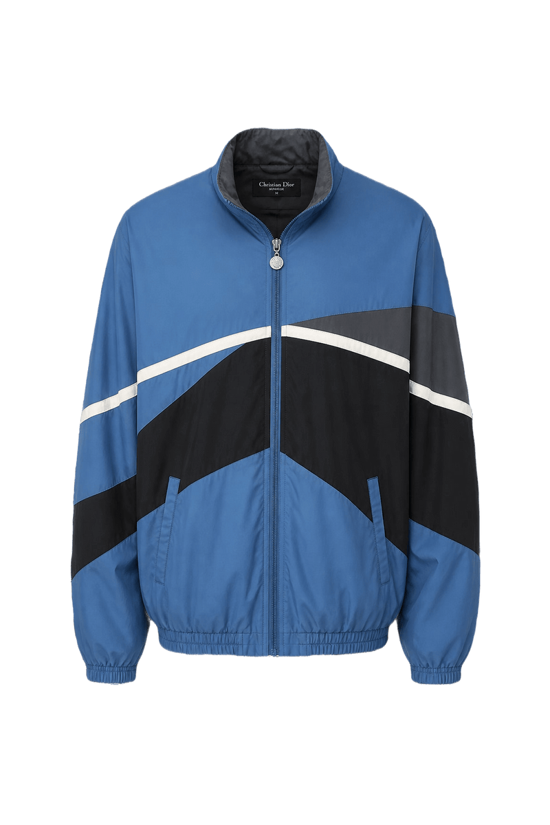 1980s Blue Nylon Windbreaker - Front View