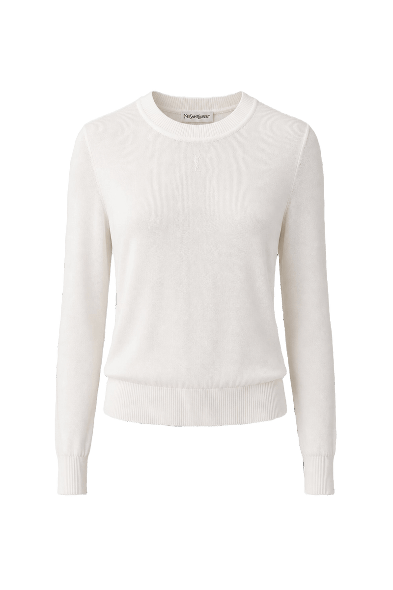 1980s Ivory Silk Blend Sweater - Front View