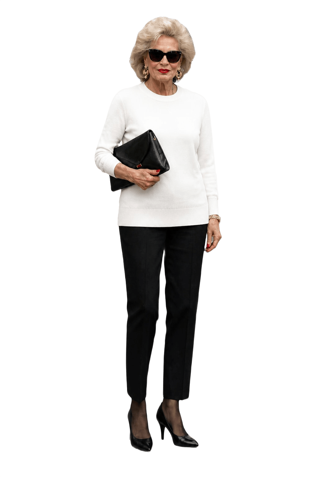 1980s Ivory Silk Blend Sweater - Model
