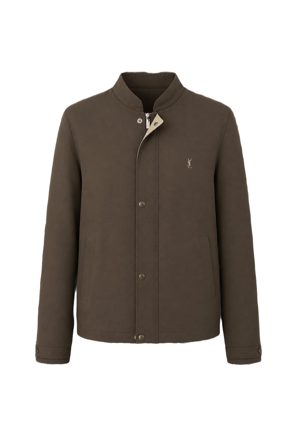 1980s Brown Polyester Jacket - Front View
