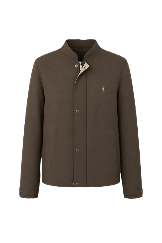 1980s Brown Polyester Jacket - Front View