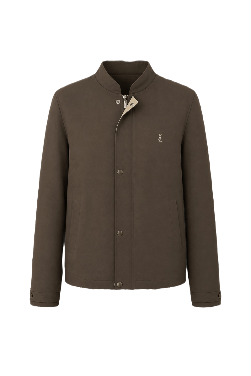 1980s Brown Polyester Jacket - Front View
