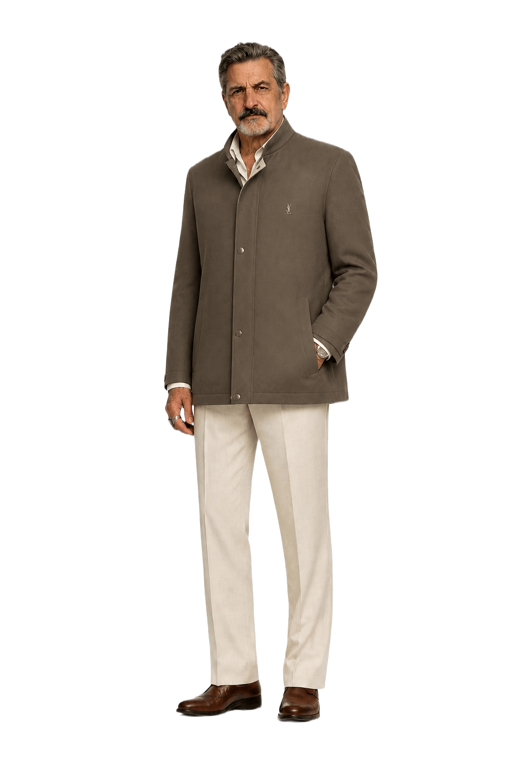 1980s Brown Polyester Jacket - Model