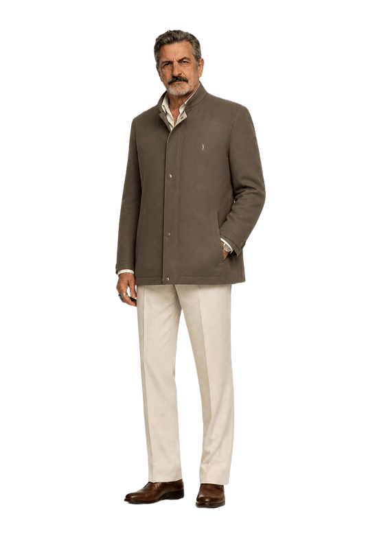 1980s Brown Polyester Jacket - Model