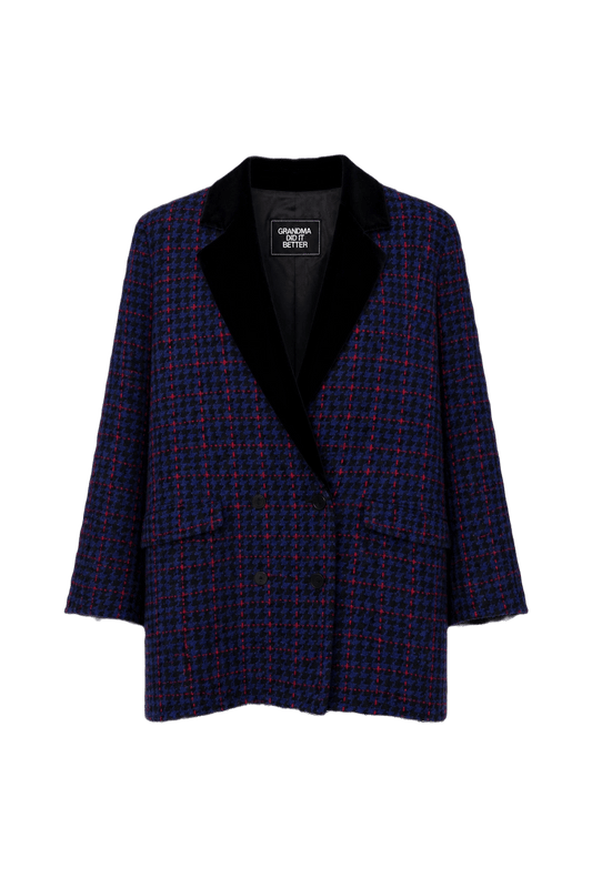 1970s Blue Wool Blazer - Front View
