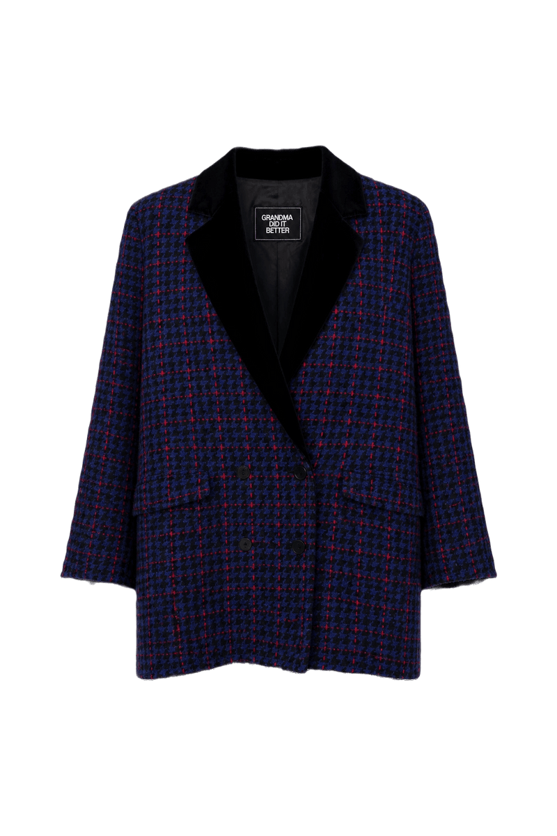 1970s Blue Wool Blazer - Front View