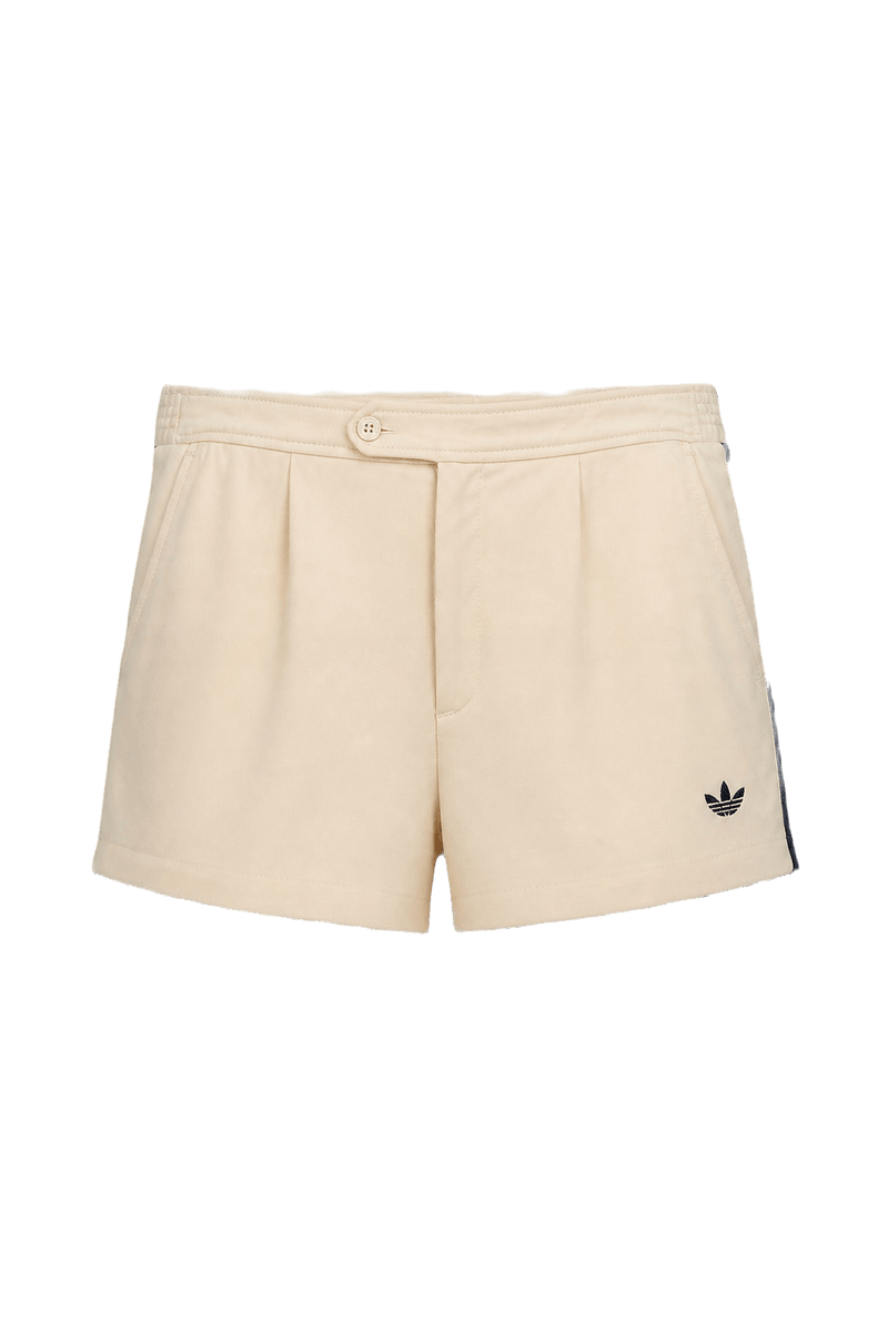 1980s Pale Beige Cotton Blend Shorts - Front View
