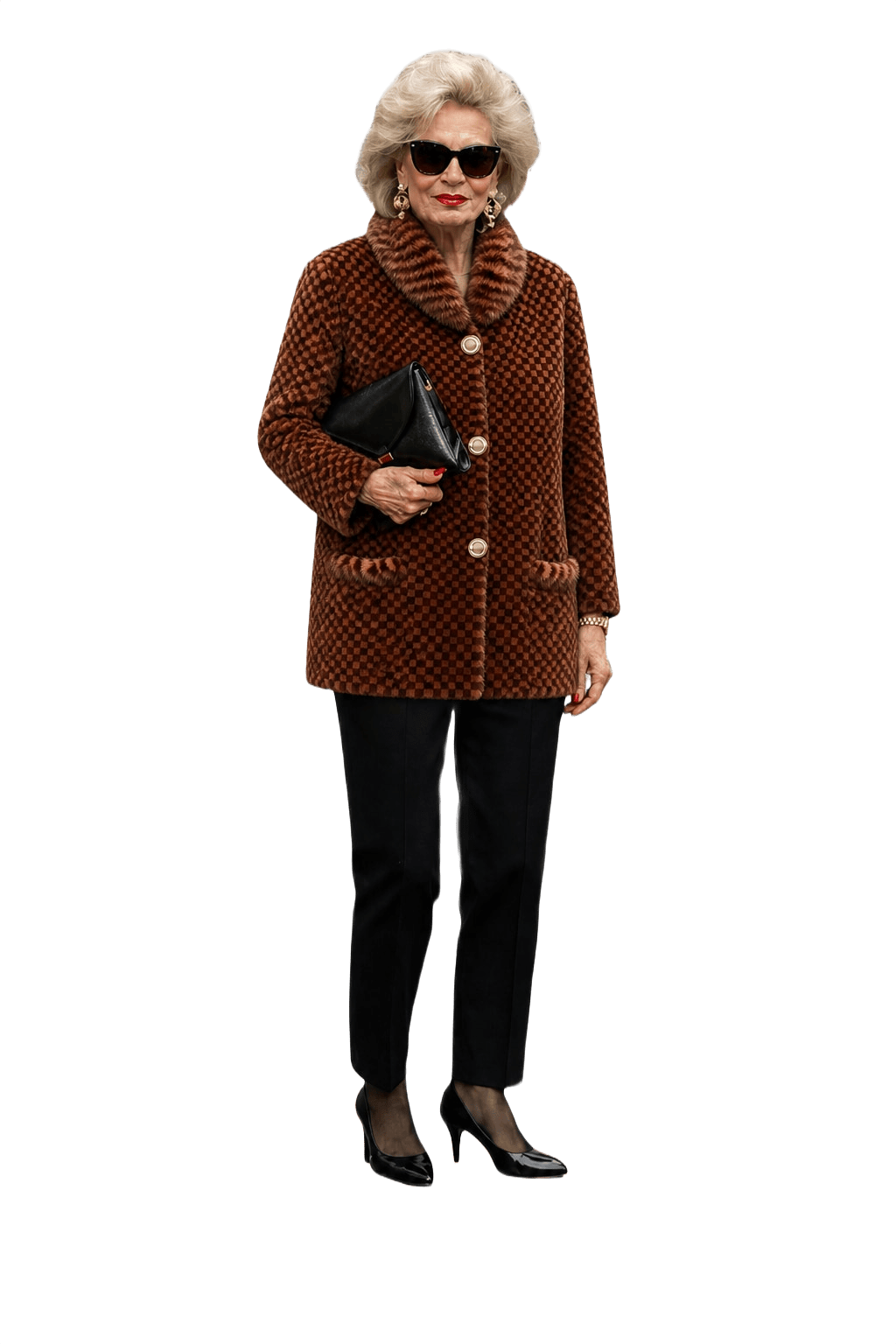 1980s Brown Fur Jacket - Model
