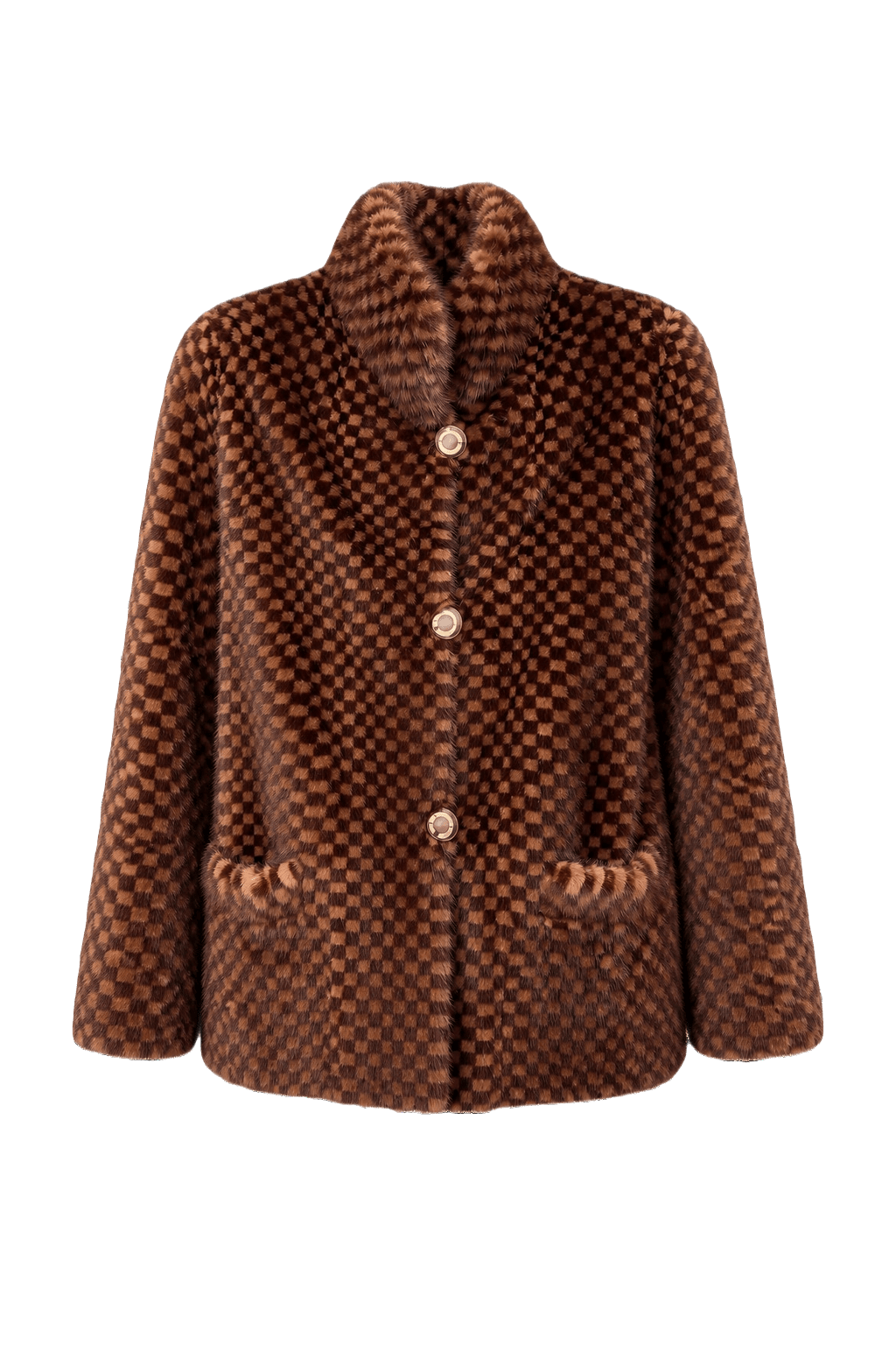 1980s Brown Fur Jacket - Front View