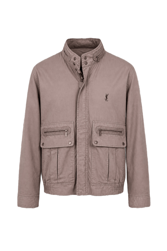1990s Light Brown Leather Jacket - Front View