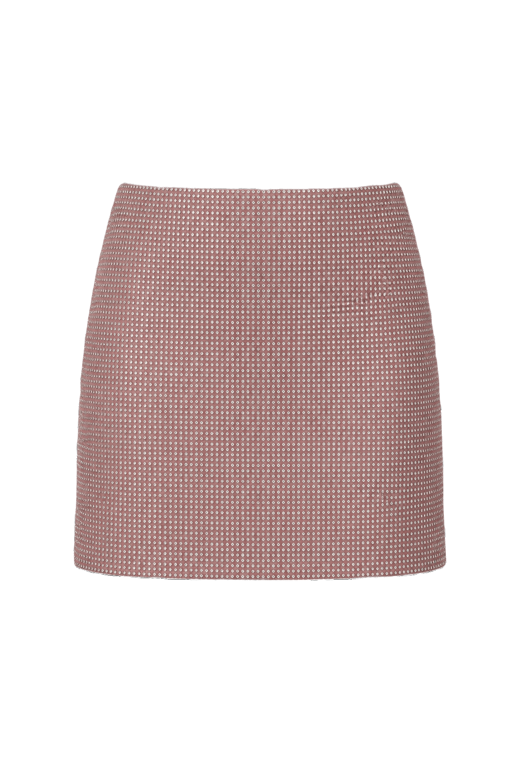 1990s Dusty Rose Pink Polyester Blend Skirt - Front View