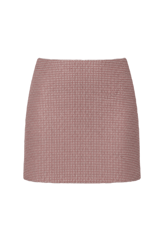 1990s Dusty Rose Pink Polyester Blend Skirt - Front View