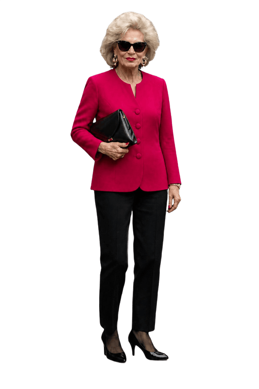 1980s Bright Pink Wool Jacket - Model