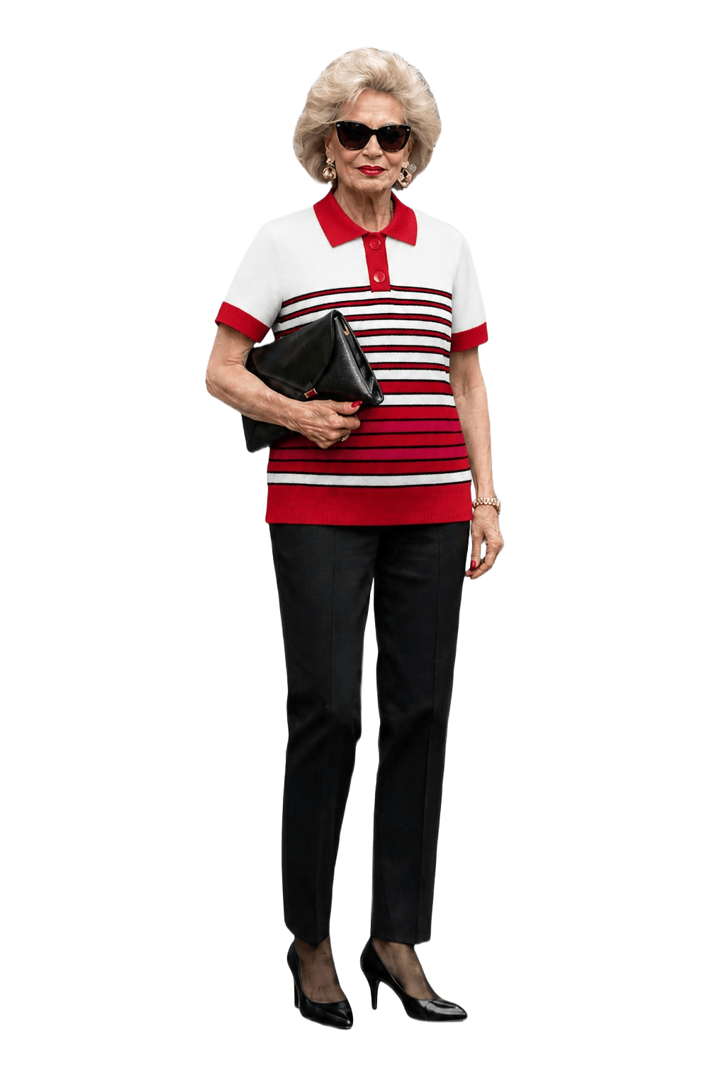 1980s Red Cotton Blend Polo - Model