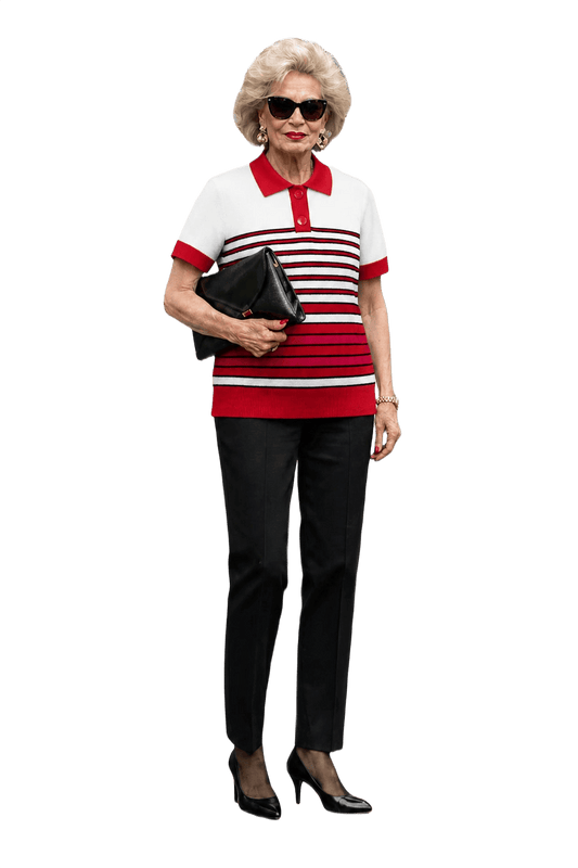 1980s Red Cotton Blend Polo - Model