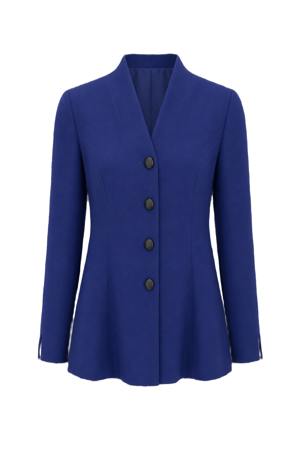 1980s Midnight Blue Silk Blend Blazer - Front View