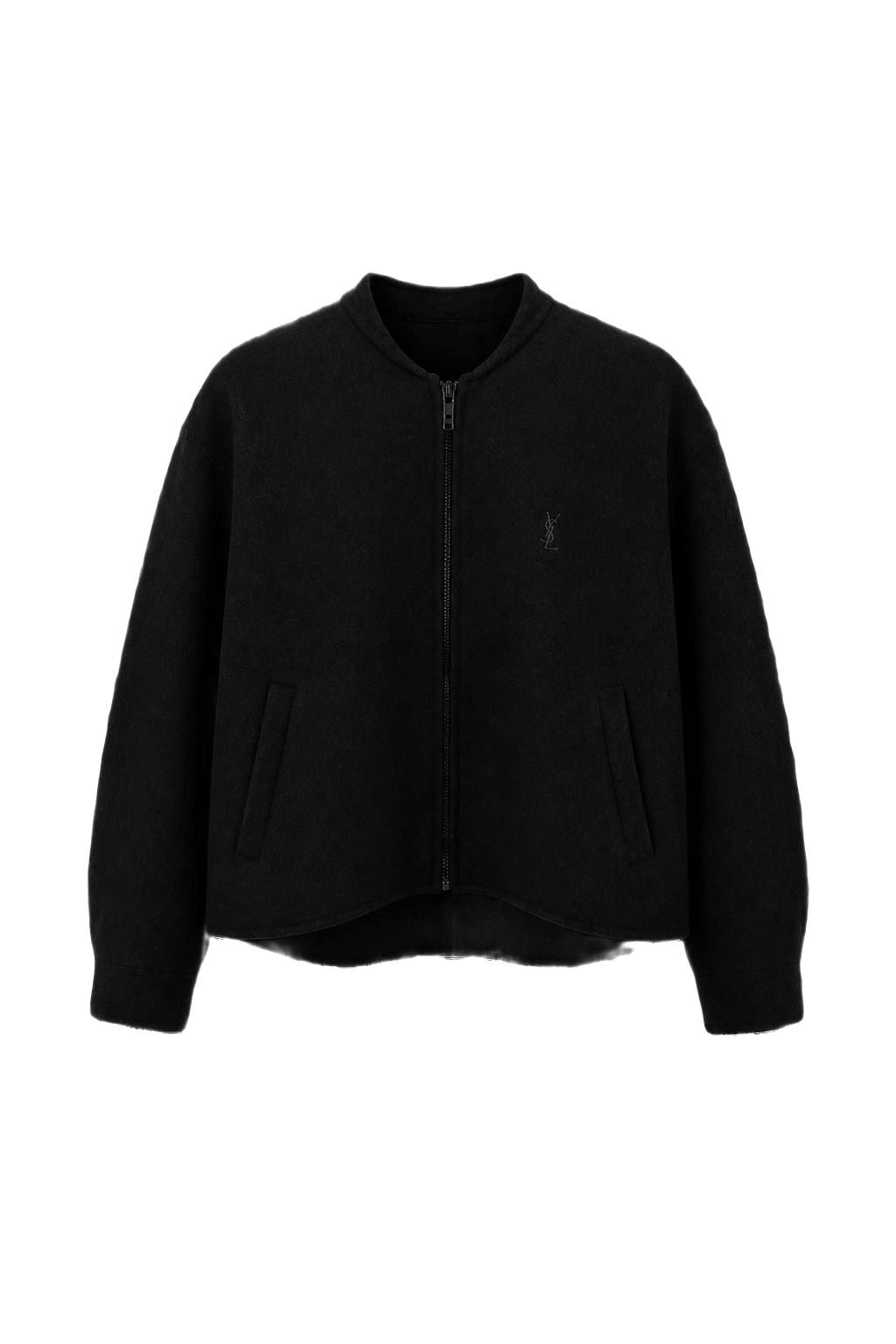 1990s Black Wool Blend Jacket - Front View