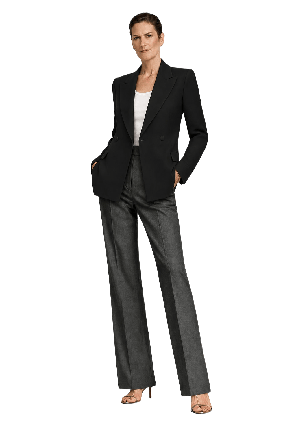 1990s Black Wool Blend Blazer - Model