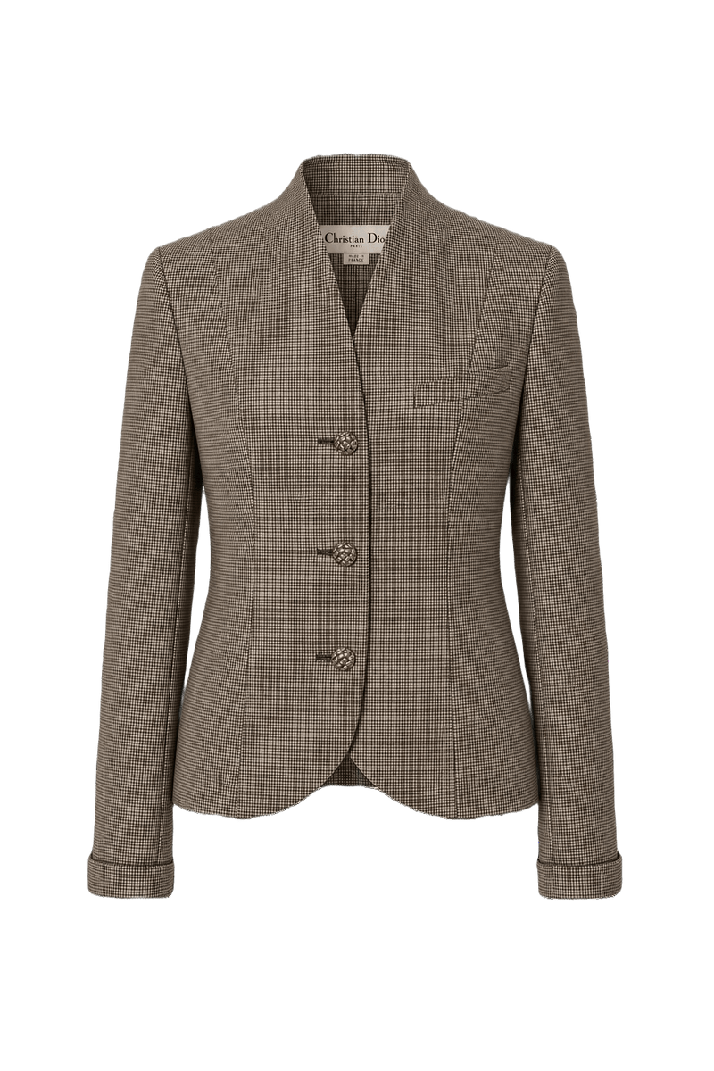 1980s Gray Wool Blend Jacket - Front View