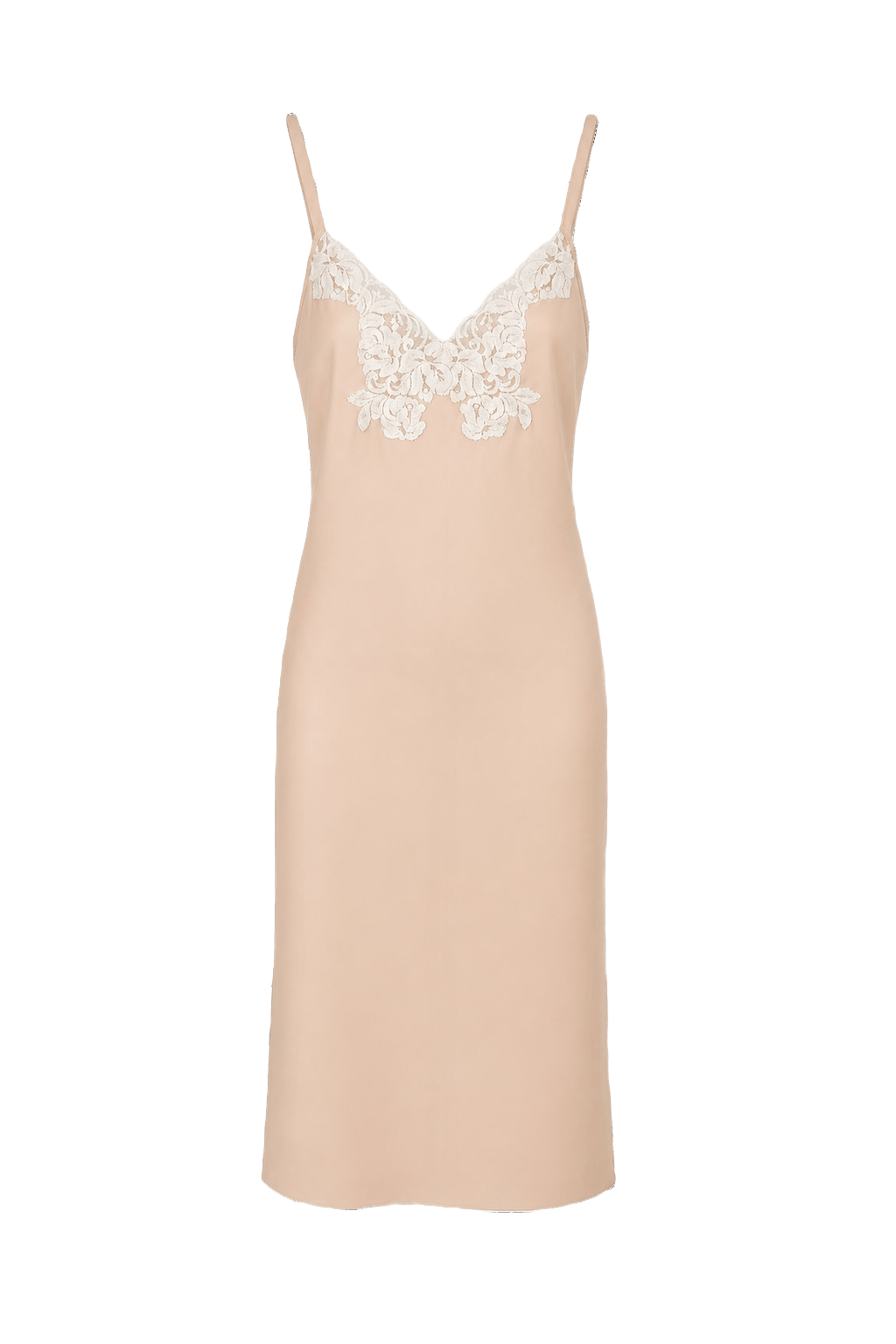 1990s Pale Pink Silk Slip Dress - Front View