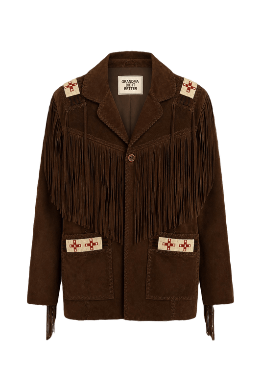 1980s Brown Suede Jacket - Front View