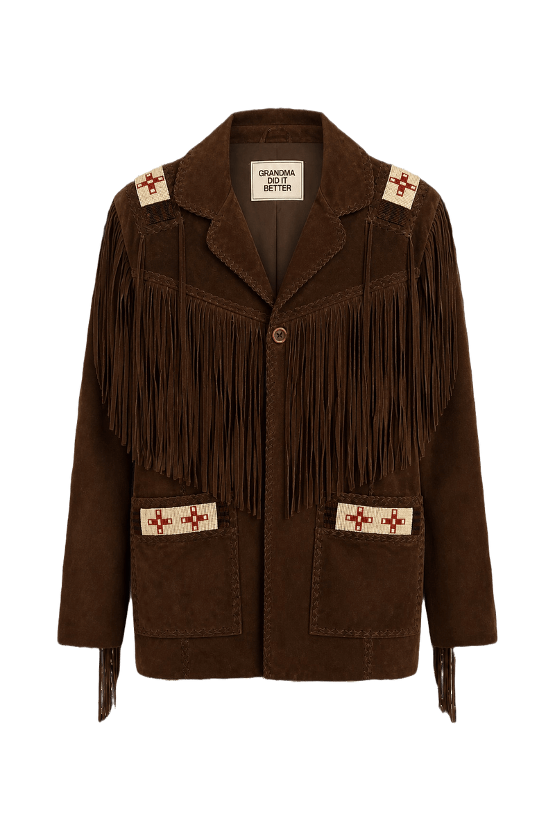 1980s Brown Suede Jacket - Front View