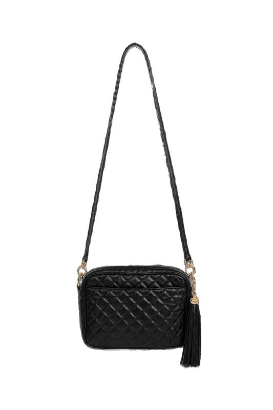 1990s Black Leather Bag - Front View