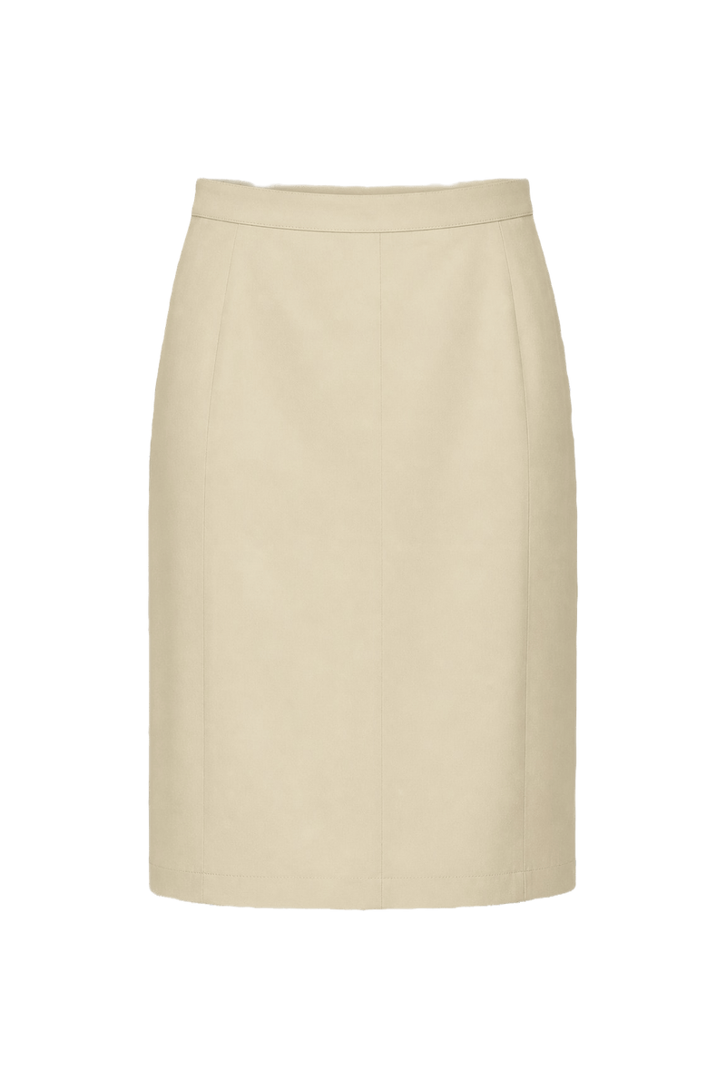 1990s Cream Cotton Blend Skirt - Front View
