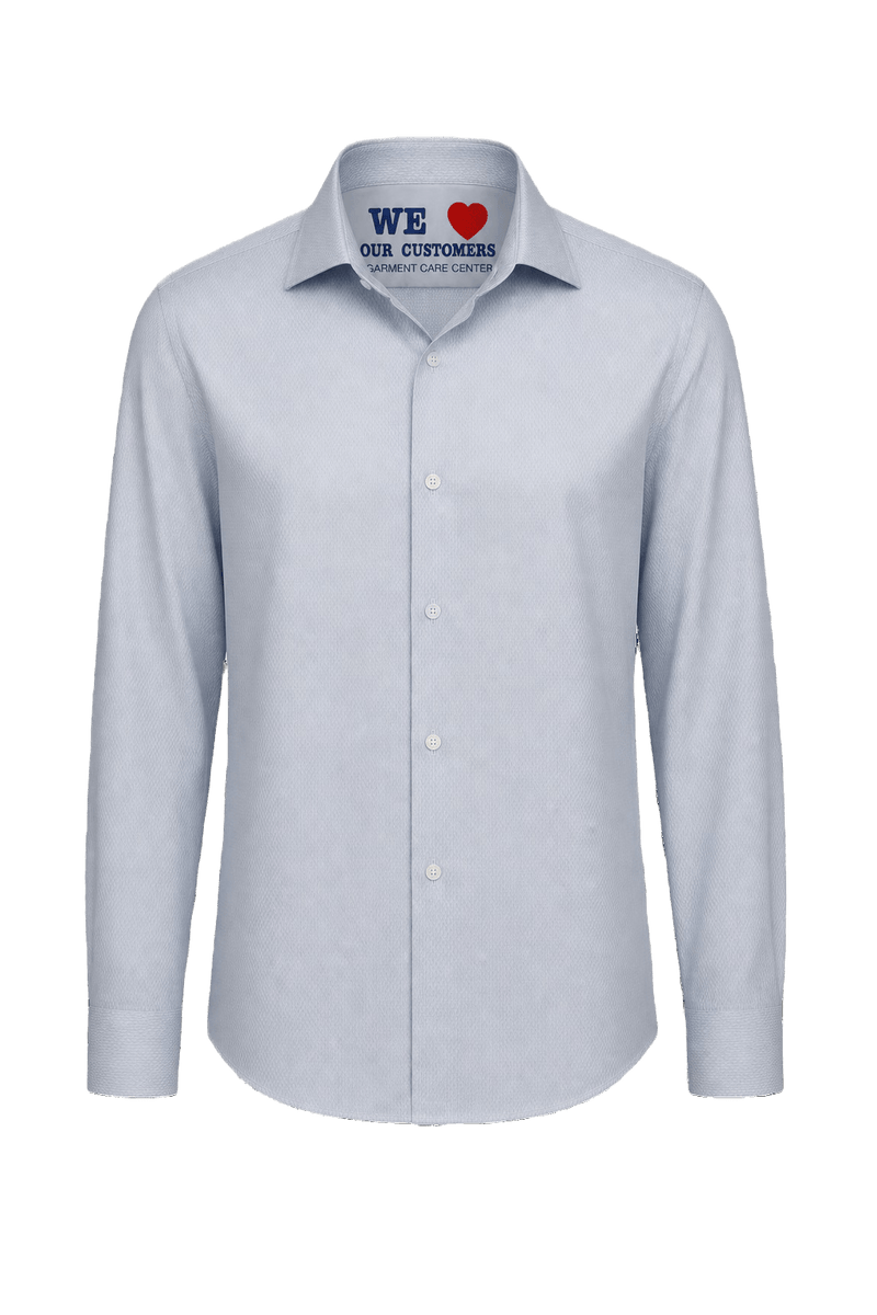 1980s Light Blue Cotton Blend Shirt - Front View
