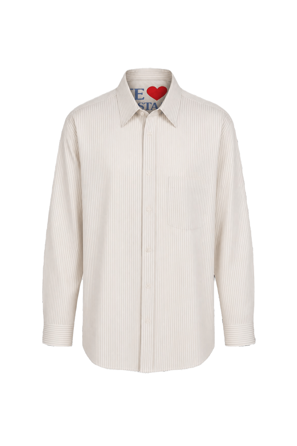 1980s Light Beige Cotton Shirt - Front View