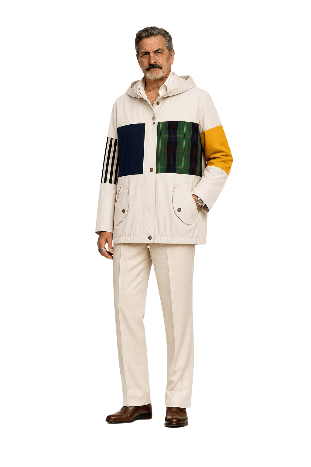 1980s White Polyester Jacket - Model