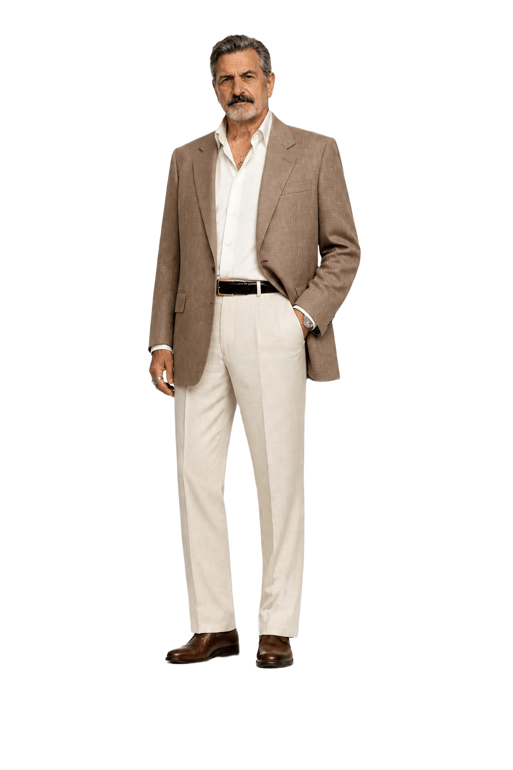 1980s Beige Wool Blend Blazer - Model