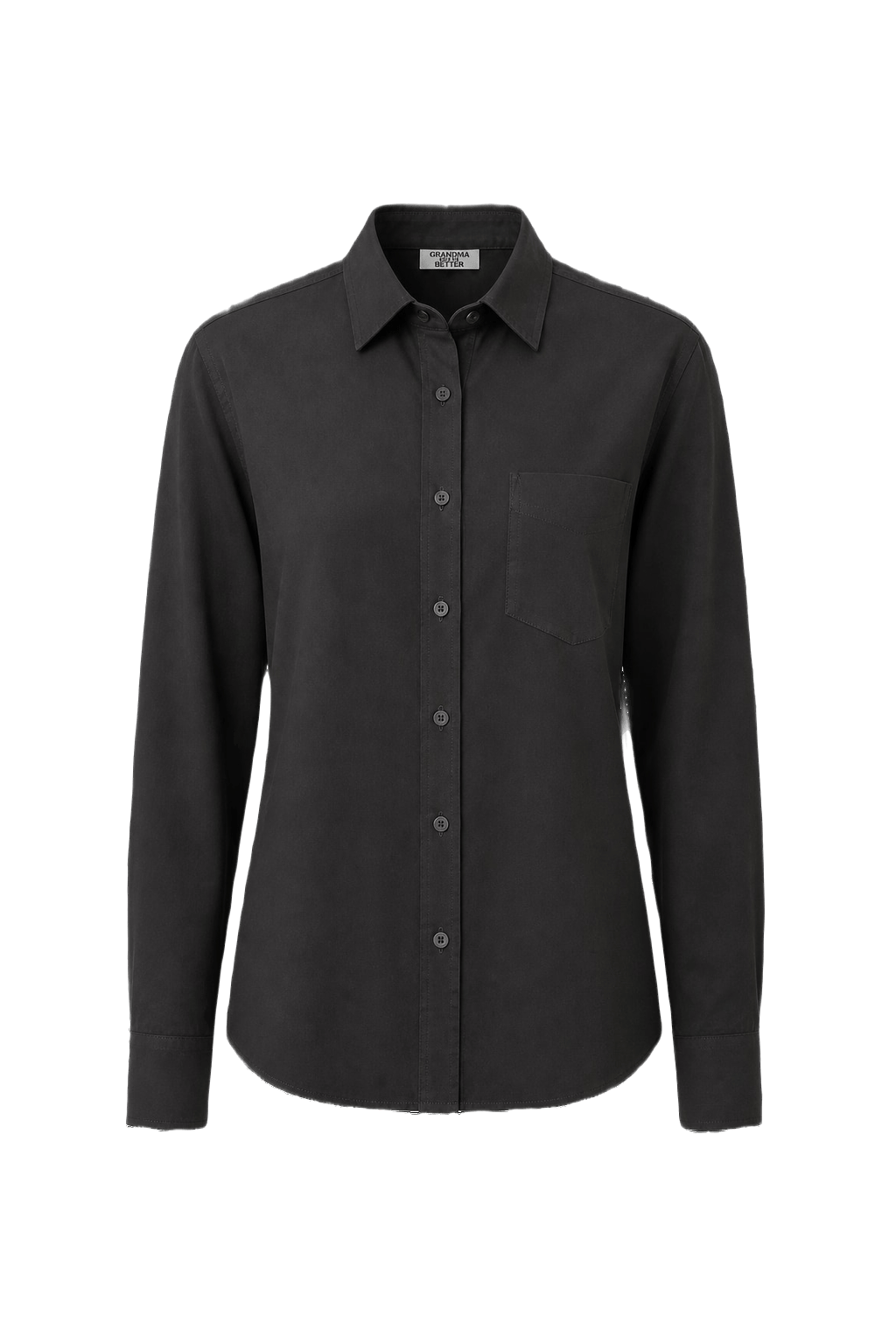 1990s Black Cotton Shirt - Front View