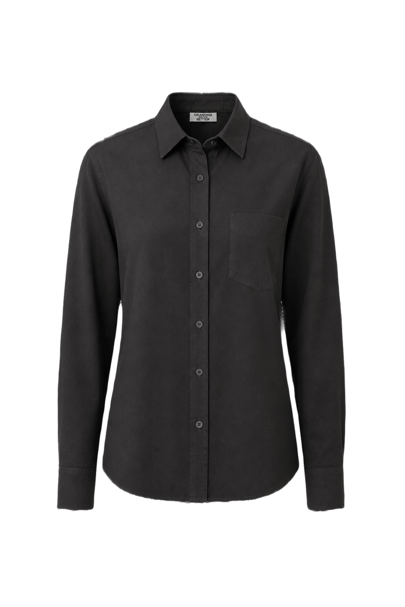 1990s Black Cotton Shirt - Front View