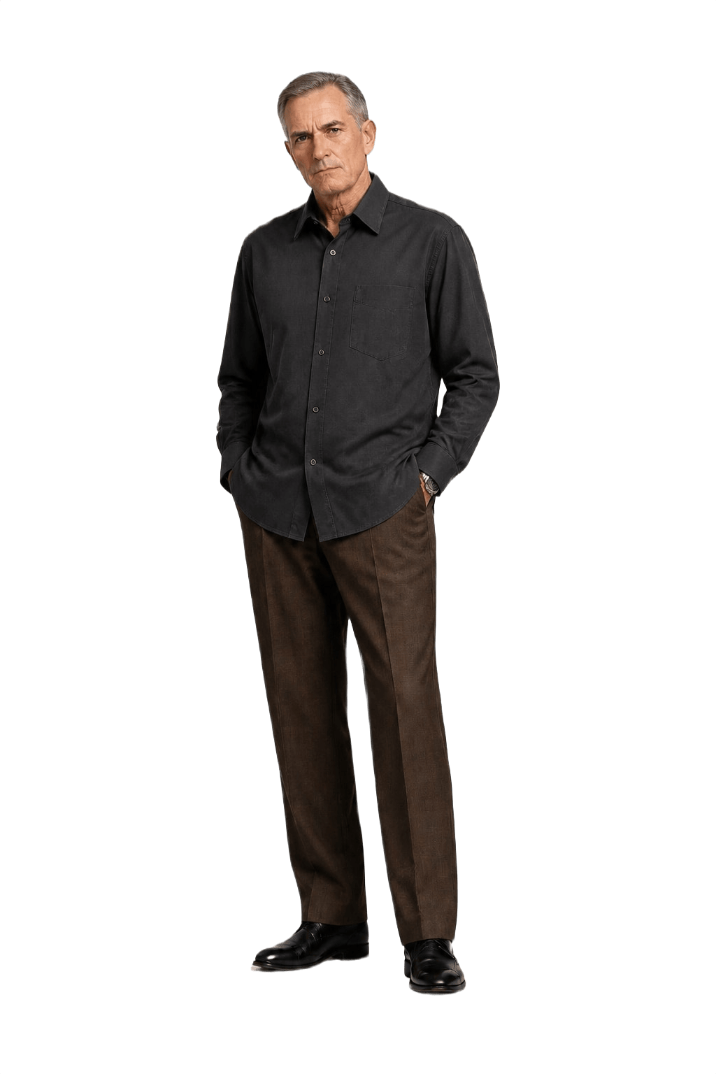 1990s Black Cotton Shirt - Model