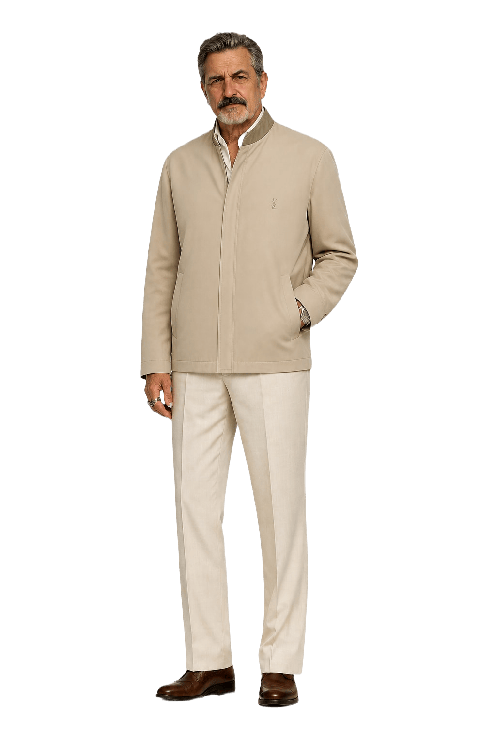 1980s Beige Cotton Jacket - Model