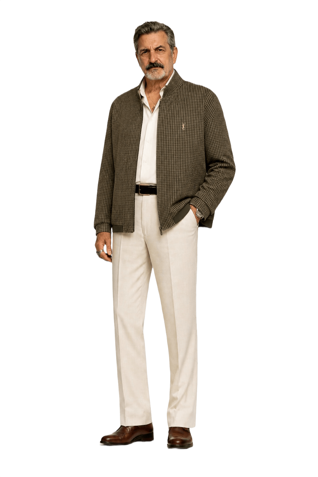 1980s Brown Cotton Jacket - Model