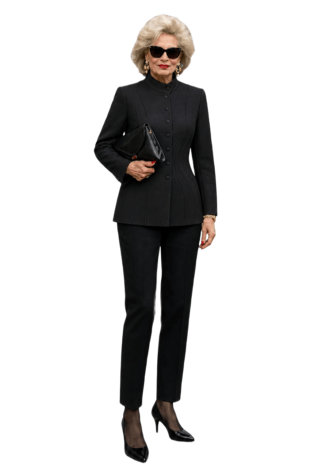 1980s Black Wool Blend Jacket - Model