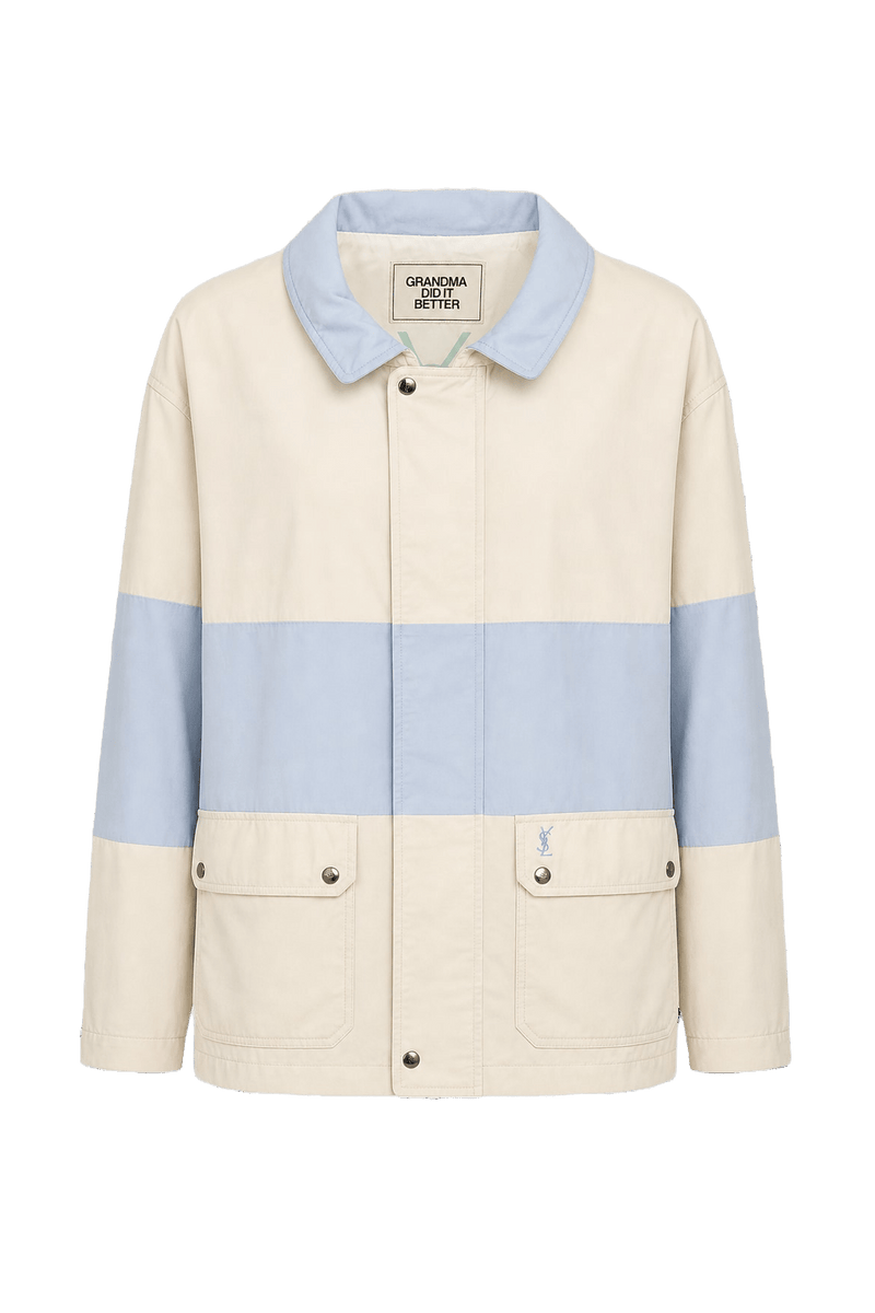 1980s Cream Cotton Jacket - Front View