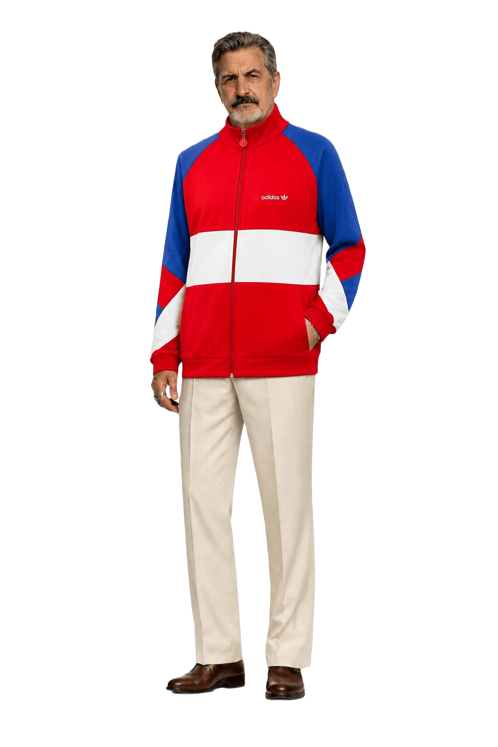 1980s Red Polyester Jacket - Model